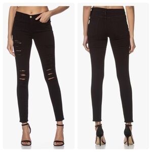 Frame Denim Le Skinny de Jeanne Film Noir Ripped Jeans PP47